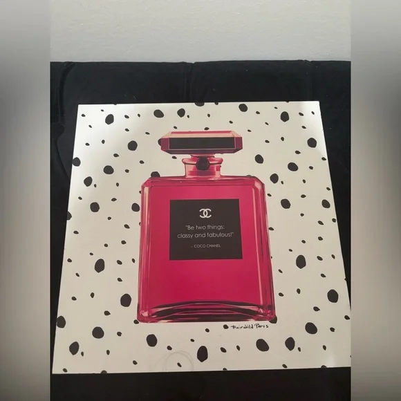 CHANEL Vibrant Pink Perfume Bottle Art - Picture 1 of 5